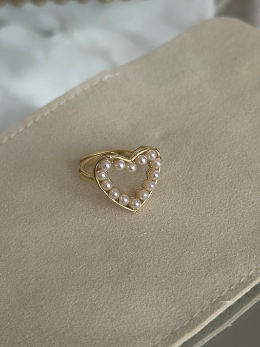 Heart Pearl Ring