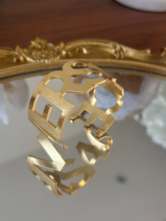 Gold cuff bracelet