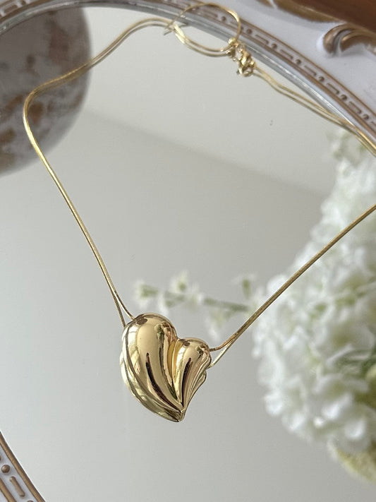 Big heart Gold Necklace