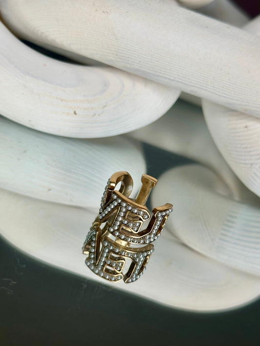 Adjustable Pearl Ring