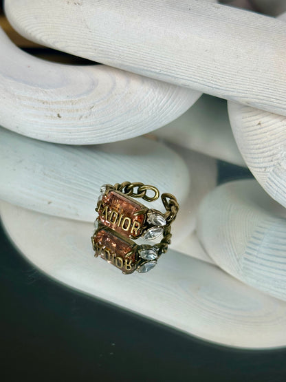 Adjustable Stone Pink Ring