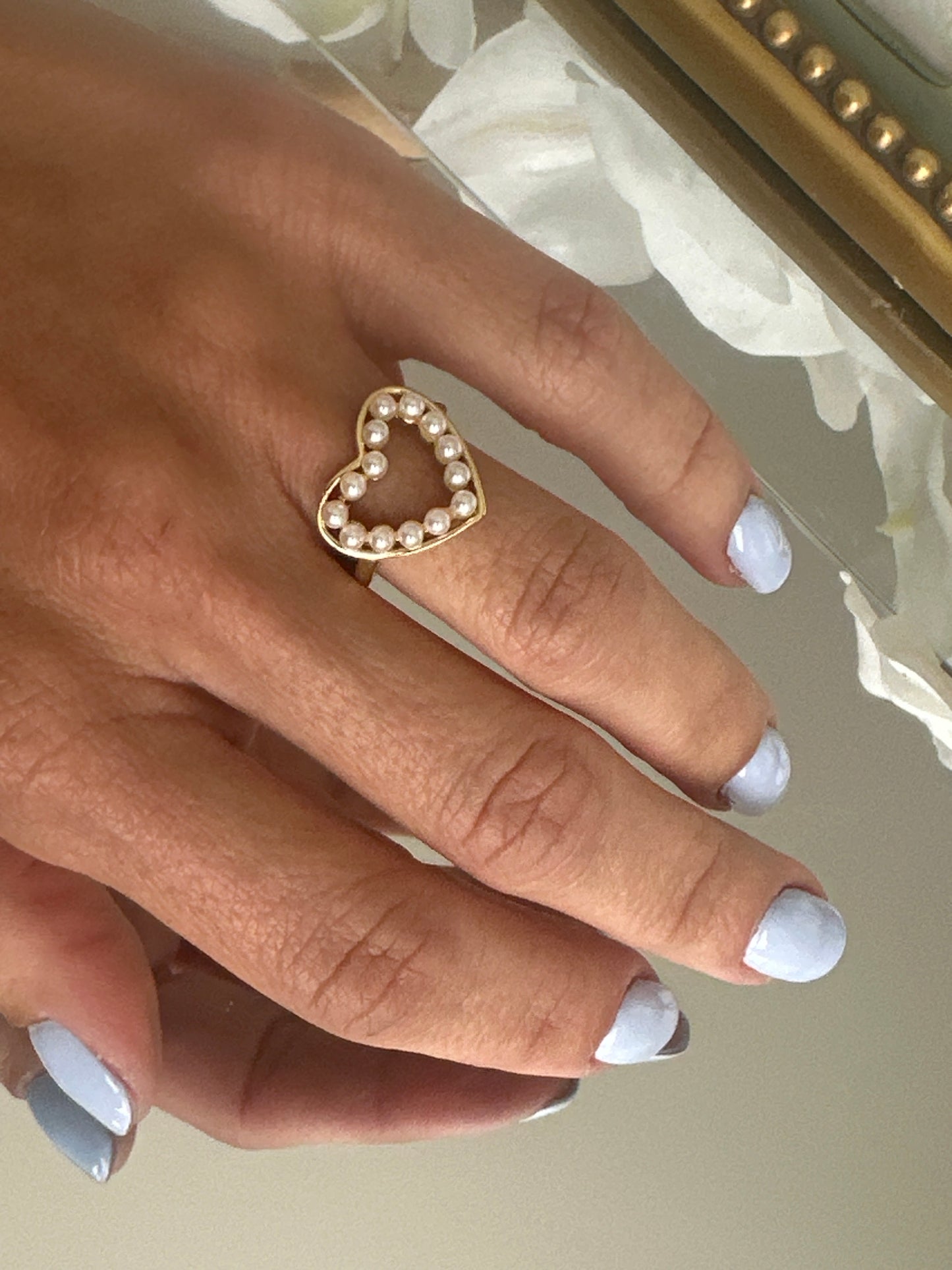 Heart Pearl Ring