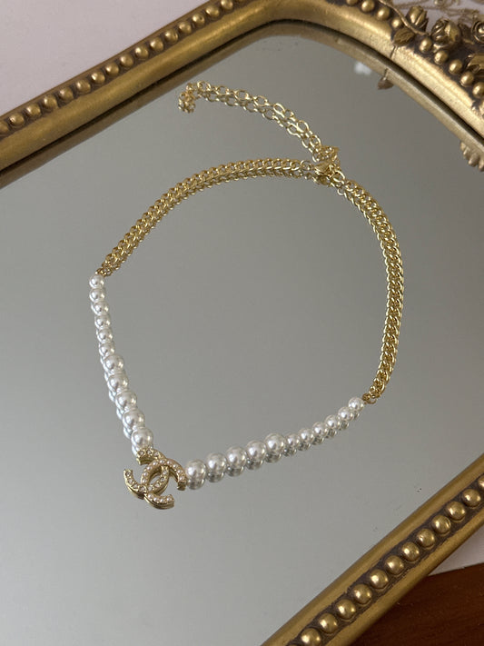 Gold Pearl Necklace