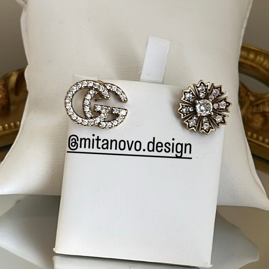 Silver earrings with stone