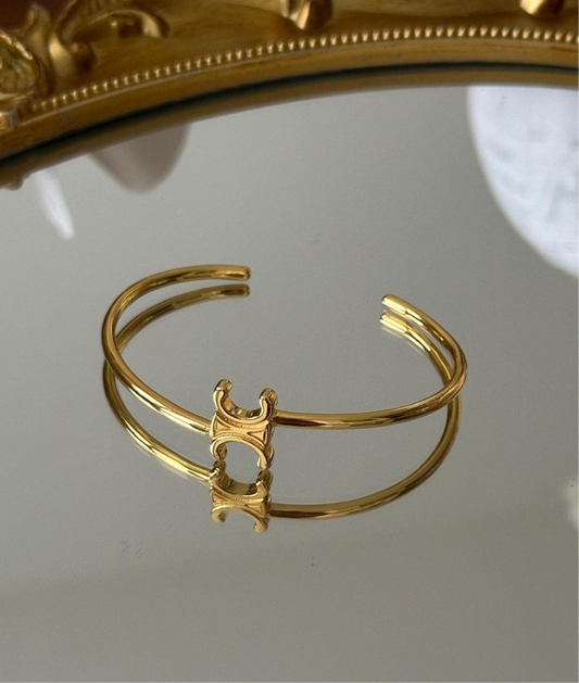 Gold cuff bracelet
