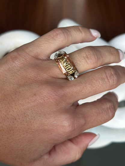 Adjustable Stone Pink Ring