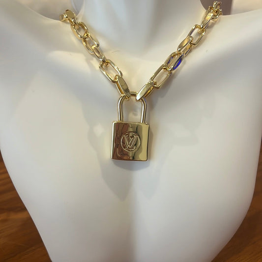 Gold Padlock Necklace