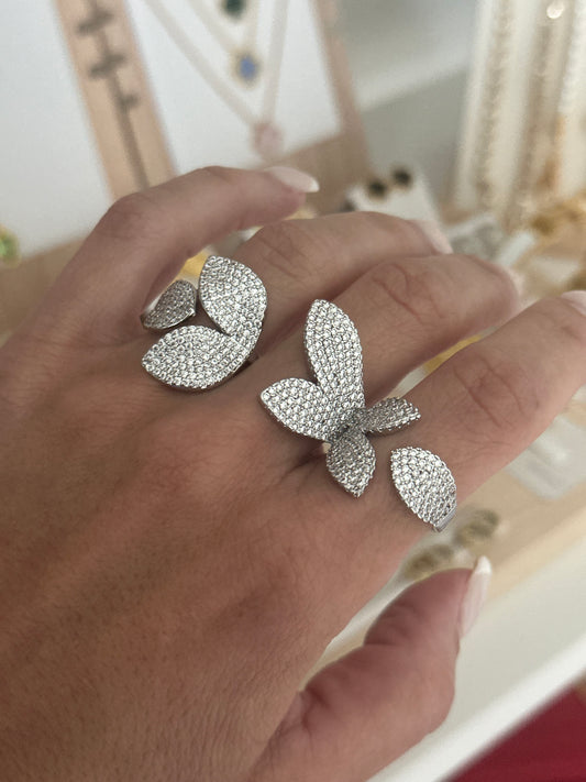 Silver Petal Bloom Ring