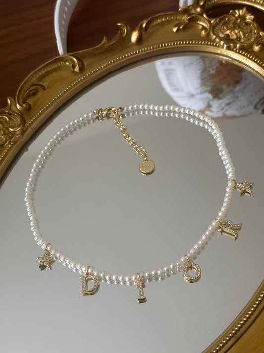 Pearl letter Necklace