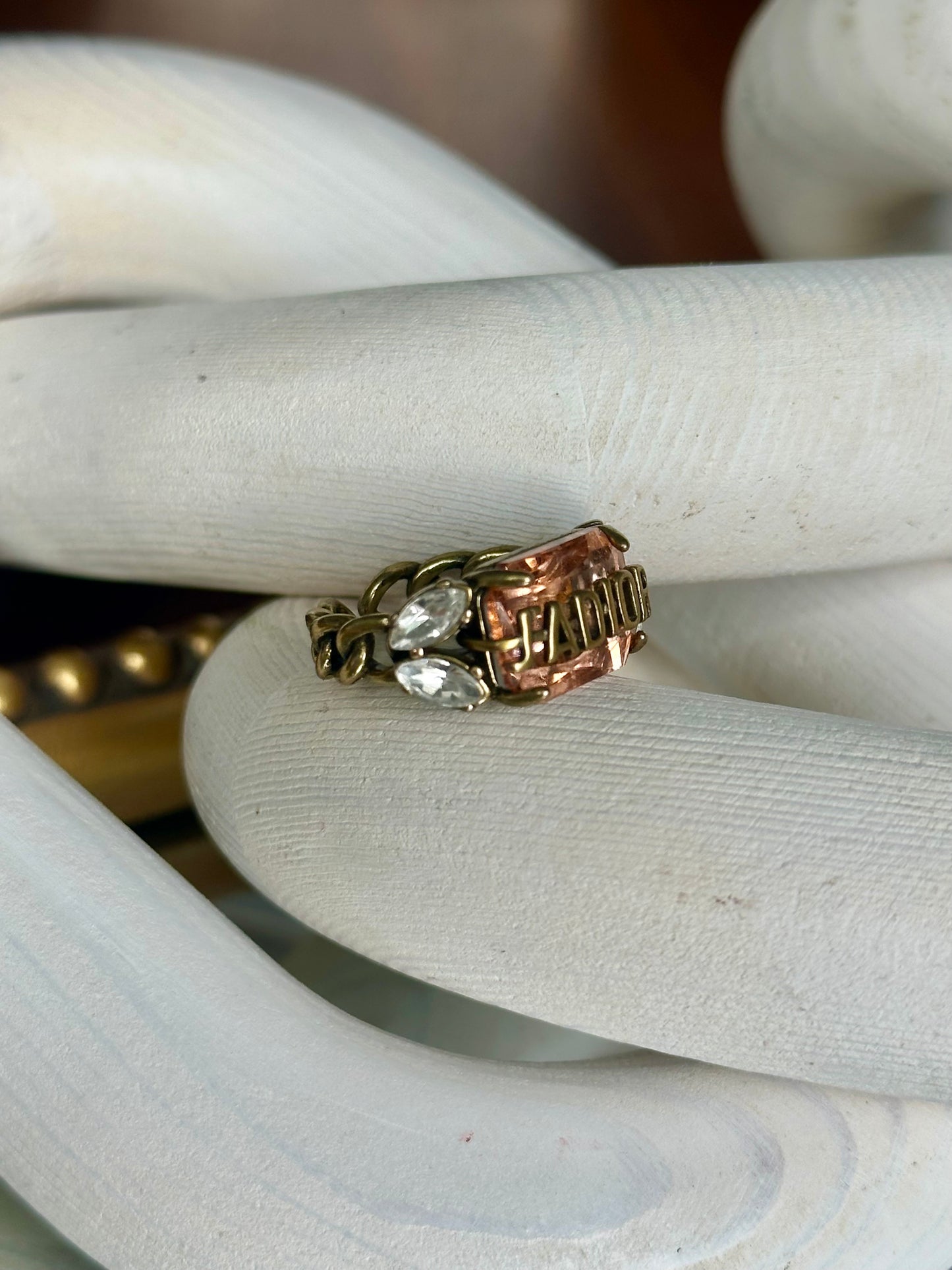 Adjustable Stone Pink Ring