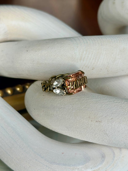 Adjustable Stone Pink Ring