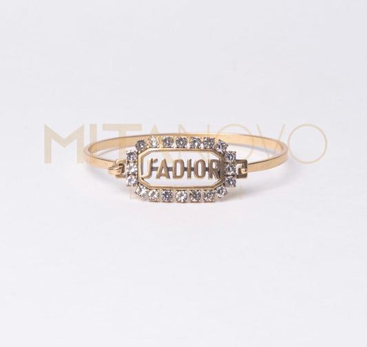 Rigid bracelet with stones
