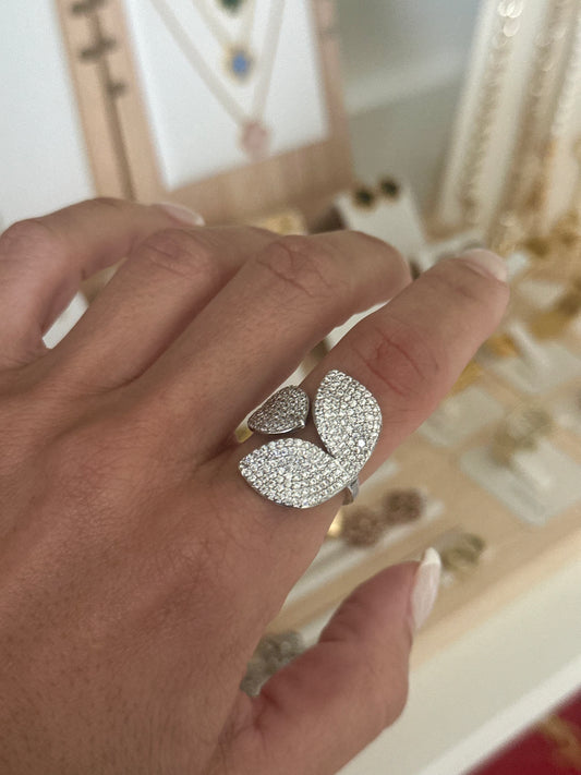 Silver Petal Bloom Ring