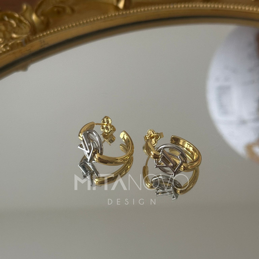 Gold Silver Hoops